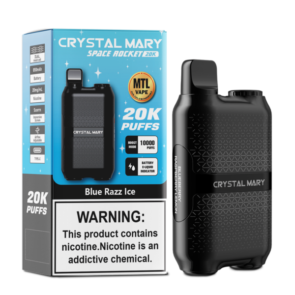 CrystalMary CRYSTAL MARY 20K, sabor Blue Razz Ice (opcional)