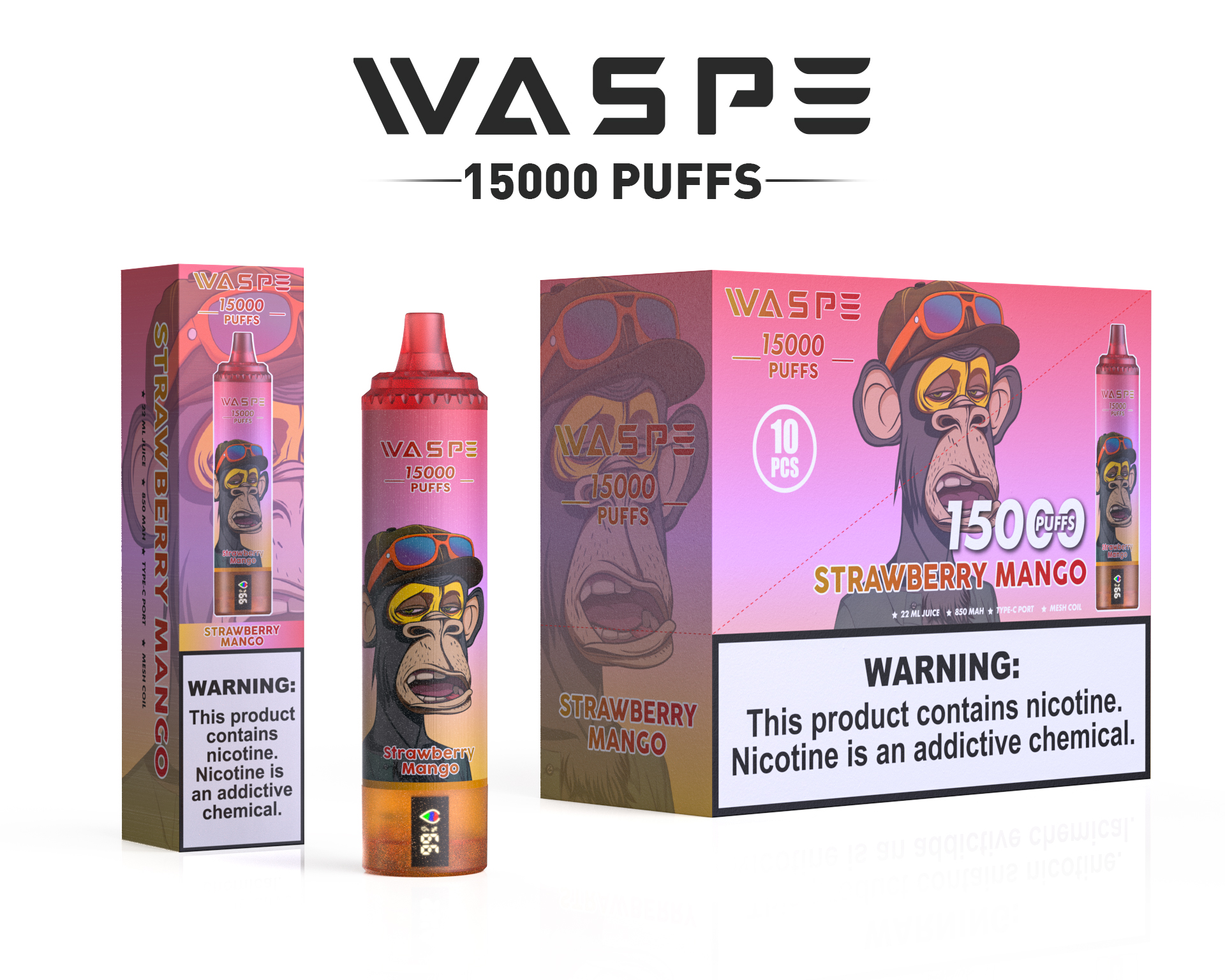 WASPE 15000 Puffs Original LED Display Edition Disposable Vape Pen - Image 14