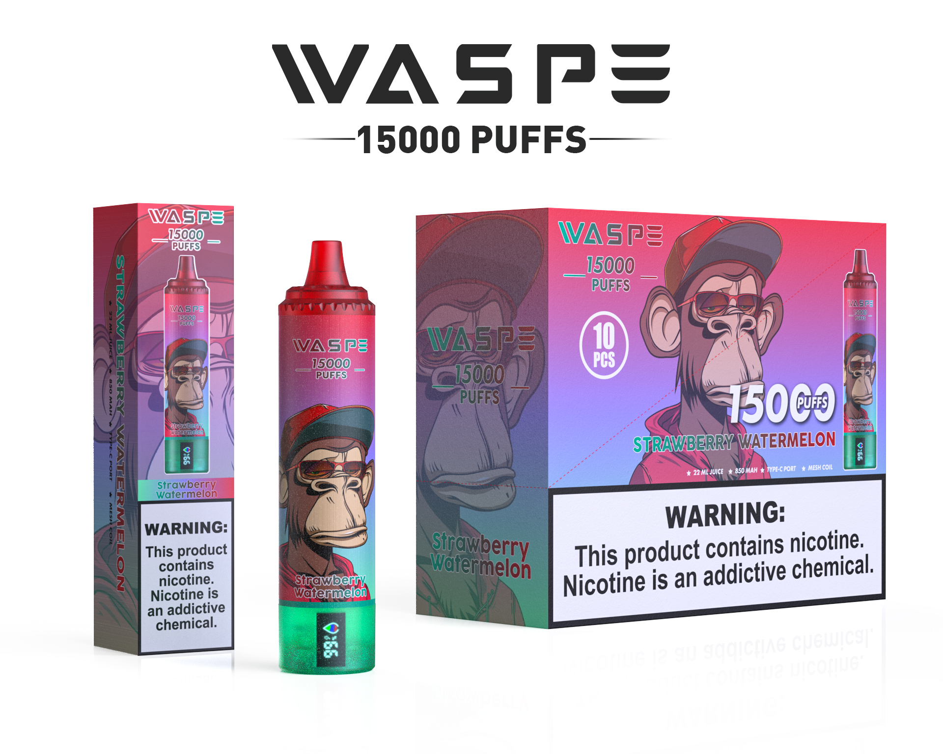 WASPE 15000 Puffs Original LED Display Edition Disposable Vape Pen - Image 11