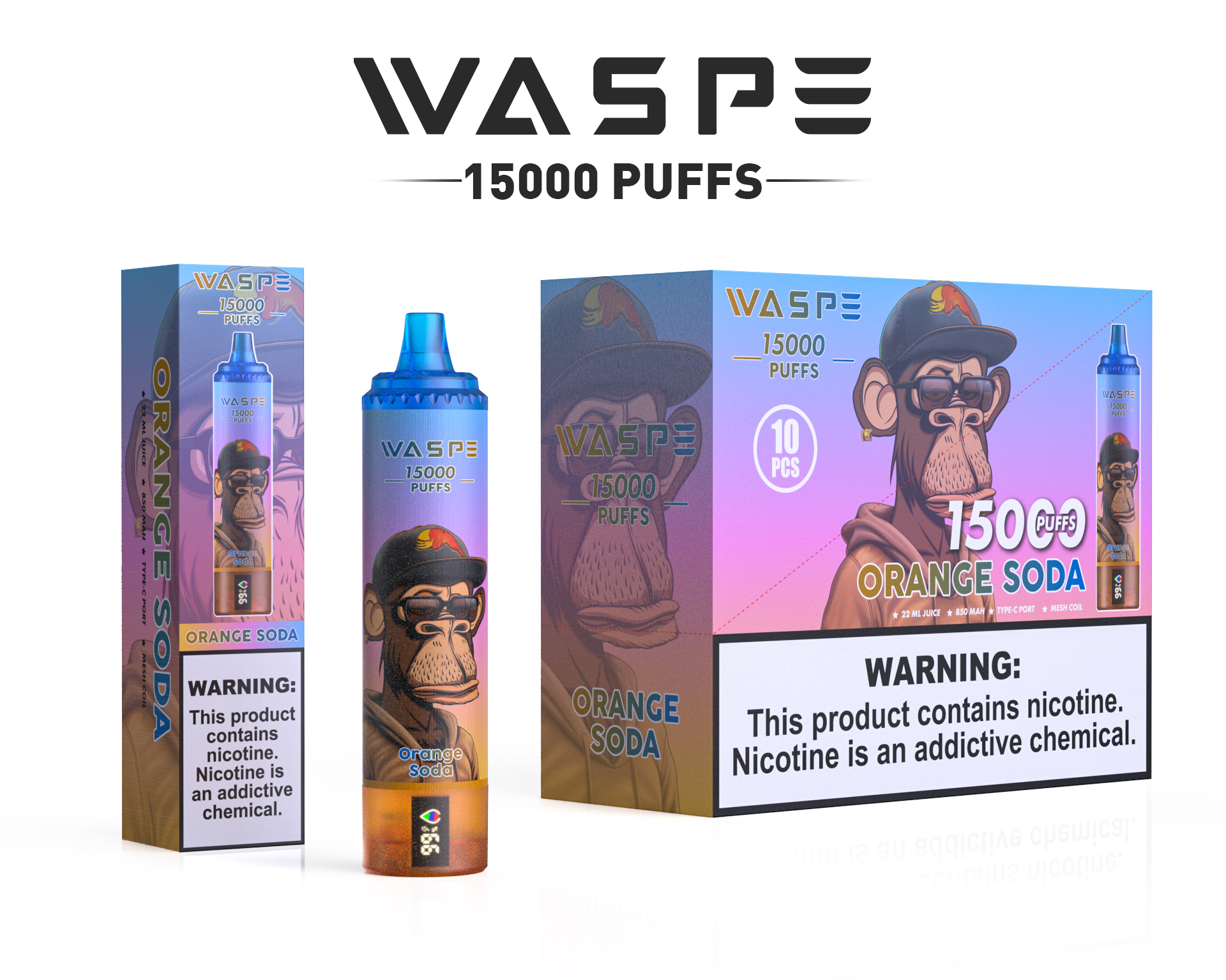 WASPE 15000 Puffs Original LED Display Edition Disposable Vape Pen - Image 9