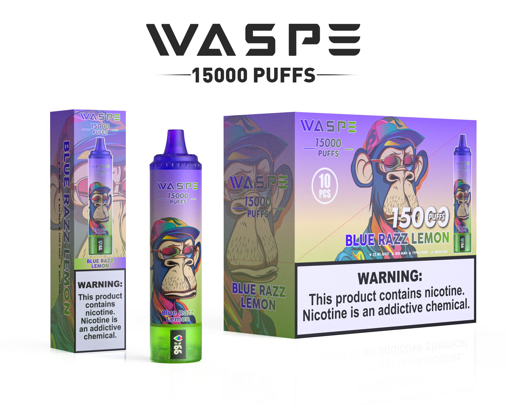 WASPE 15000 Puffs Original LED Display Edition Disposable Vape Pen - Image 10