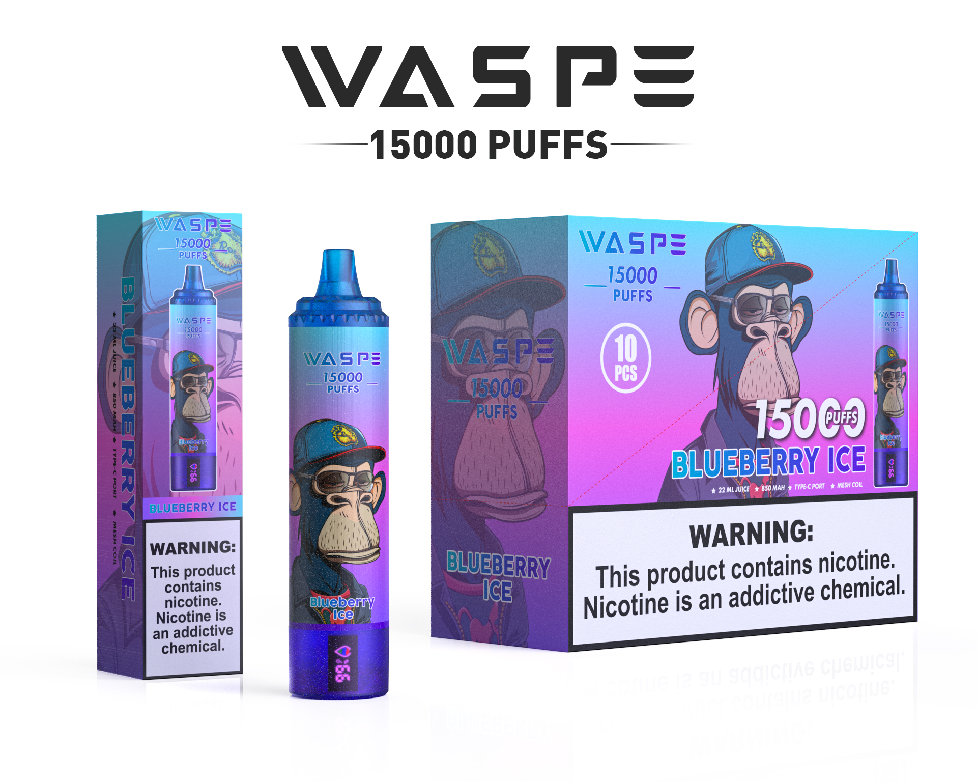WASPE 15000 Puffs Original LED Display Edition Disposable Vape Pen - Image 8