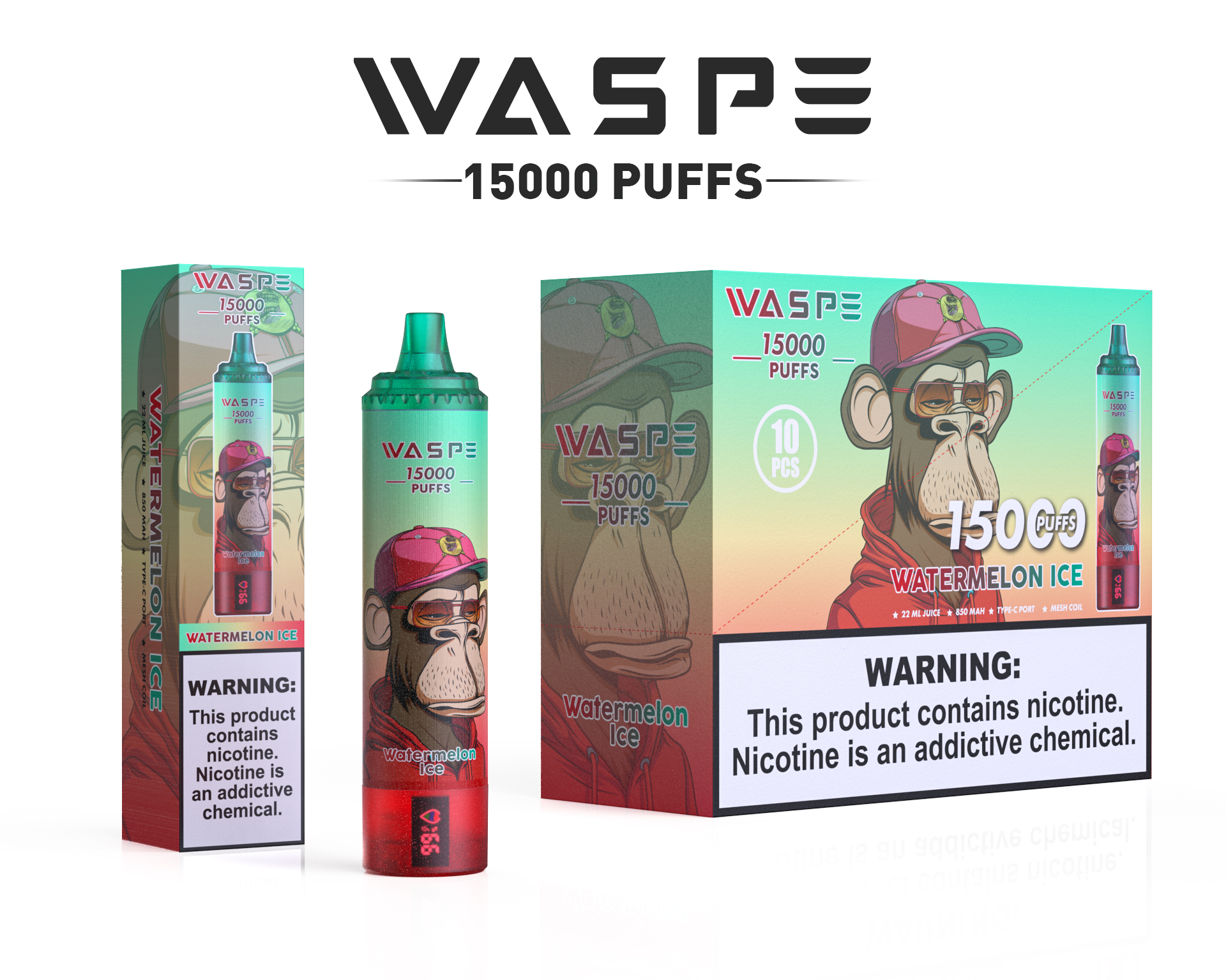 WASPE 15000 Puffs Original LED Display Edition Disposable Vape Pen - Image 4