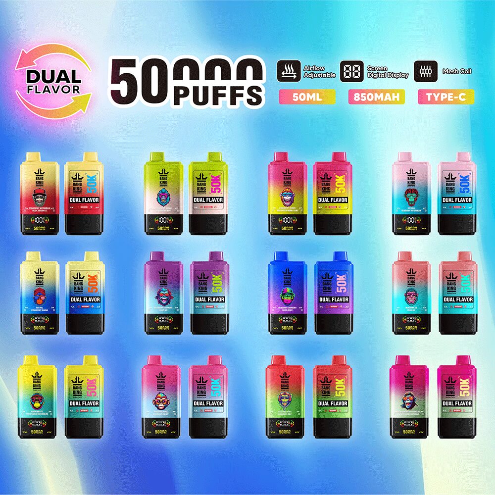 Bang King 50000 50k Puffs 2% 3% 5% Nicotine Double Taste LCD Display Disposable Vape - Image 2