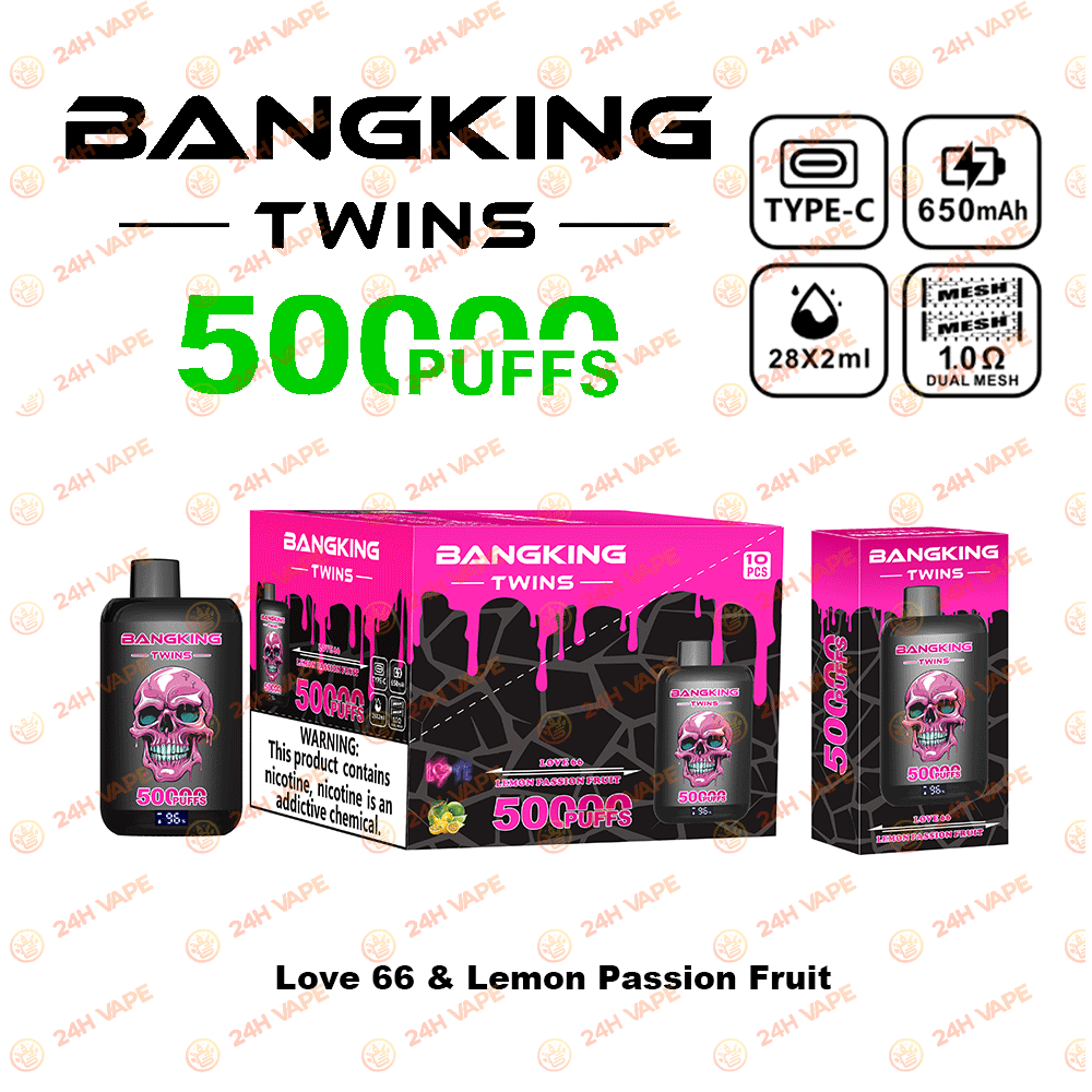 Bang King Twins 50000 50K Puffs 2% 3% 5% Nicotine Double Taste LED Display Disposable Vape - Image 10