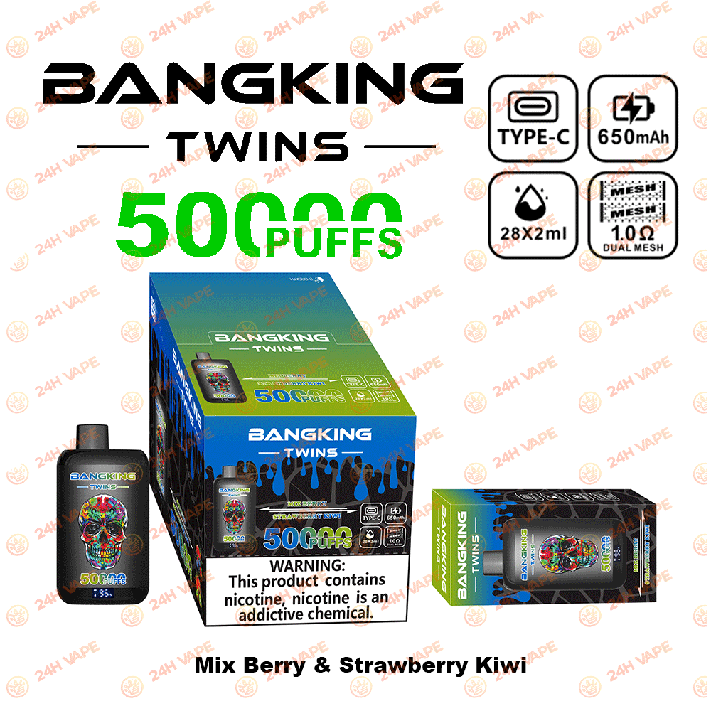Bang King Twins 50000 50K Puffs 2% 3% 5% Nicotine Double Taste LED Display Disposable Vape - Image 9