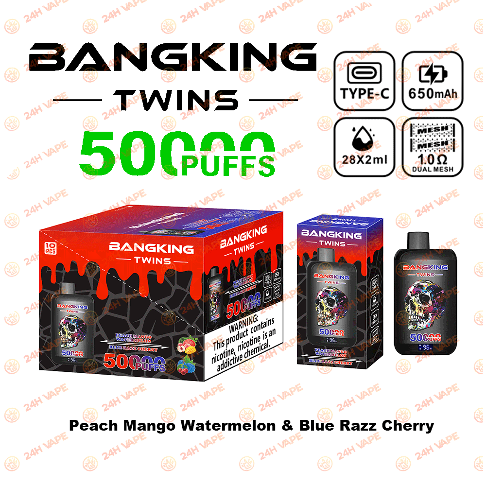 Bang King Twins 50000 50K Puffs 2% 3% 5% Nicotine Double Taste LED Display Disposable Vape - Image 7