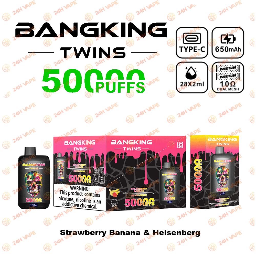 Bang King Twins 50000 50K Puffs 2% 3% 5% Nicotine Double Taste LED Display Disposable Vape - Image 6