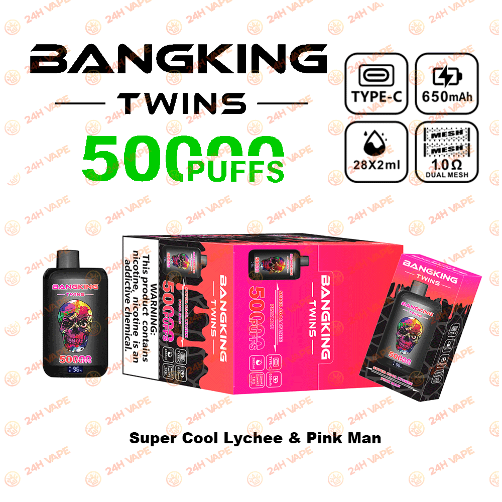 Bang King Twins 50000 50K Puffs 2% 3% 5% Nicotine Double Taste LED Display Disposable Vape - Image 4