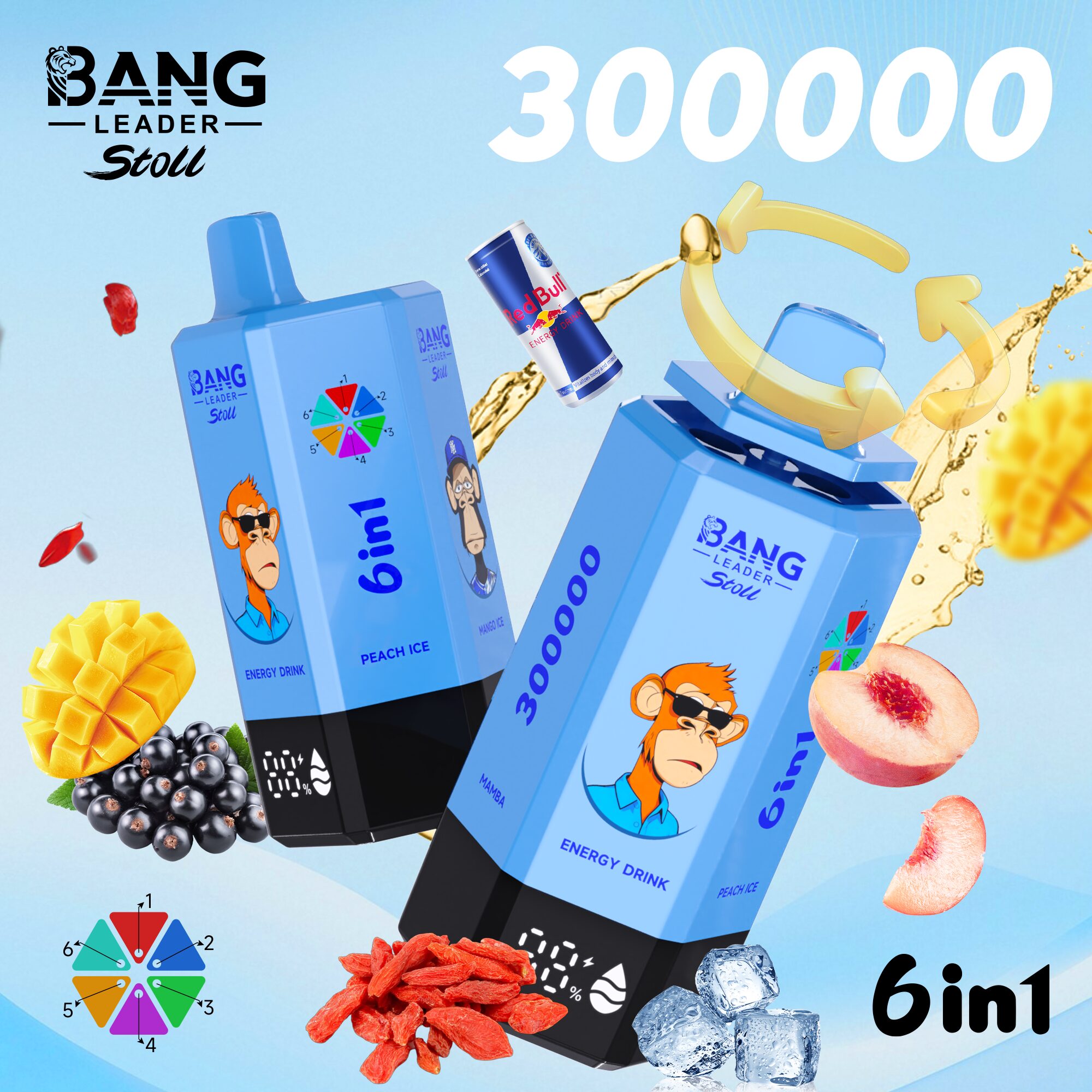 Bang Leader 300K 300000 Puffs 6-in-1 Flavors Rechargeable LED Display Disposable Vape - Image 11