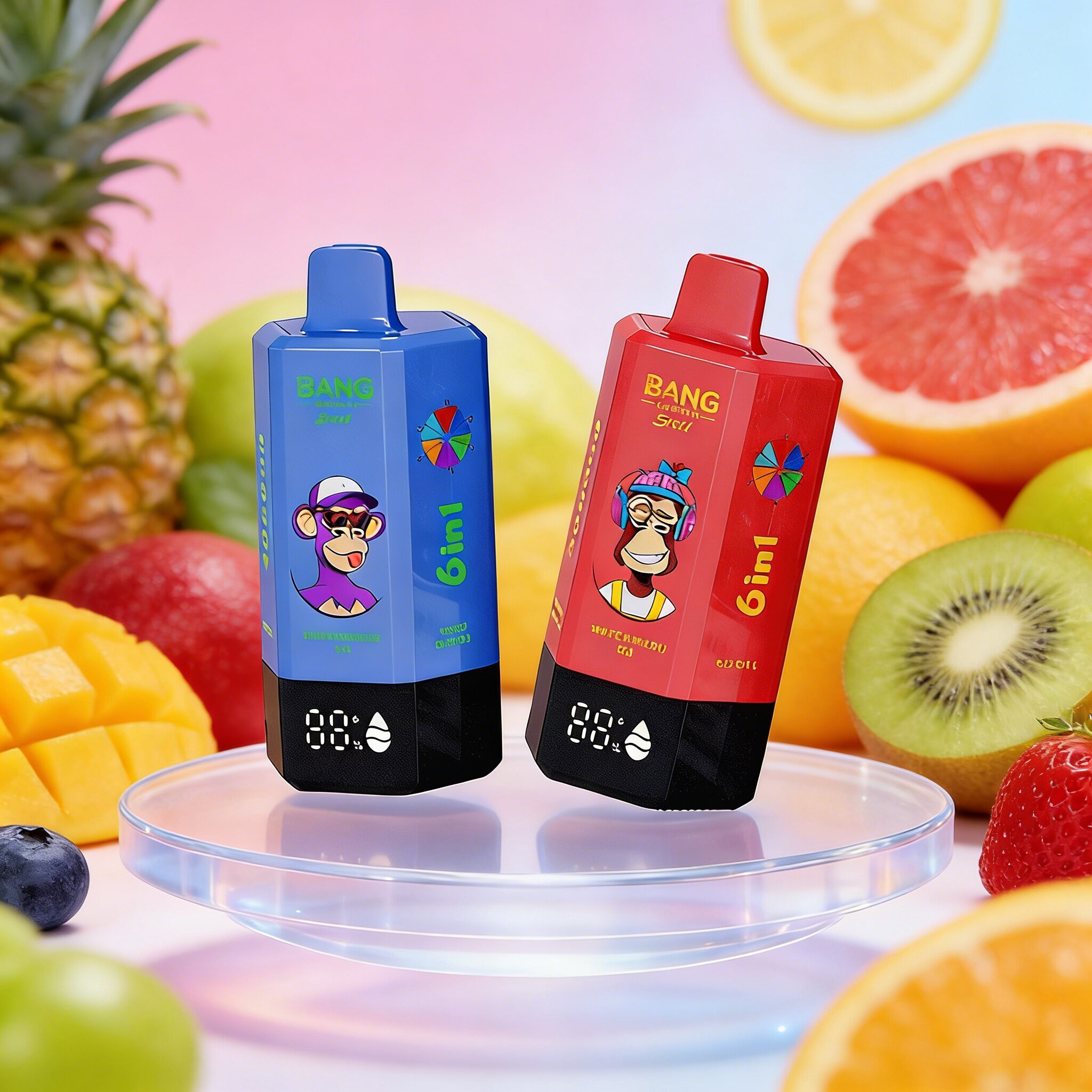 Bang Leader 300K 300000 Puffs 6-in-1 Flavors Rechargeable LED Display Disposable Vape