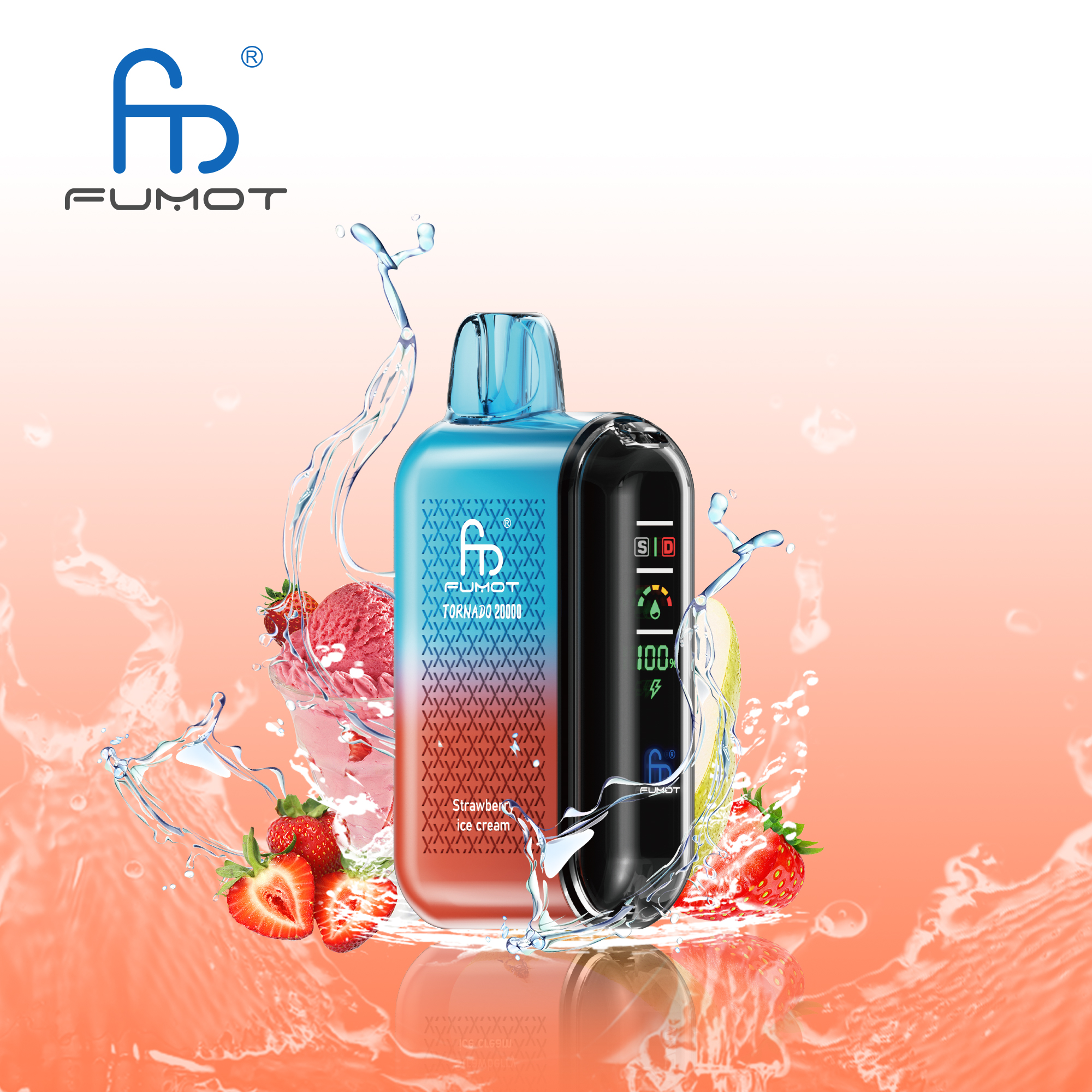 Fumot Tornado 20000 20K Puffs Vape Dual Mesh LED Display Disposable Vape - Image 6
