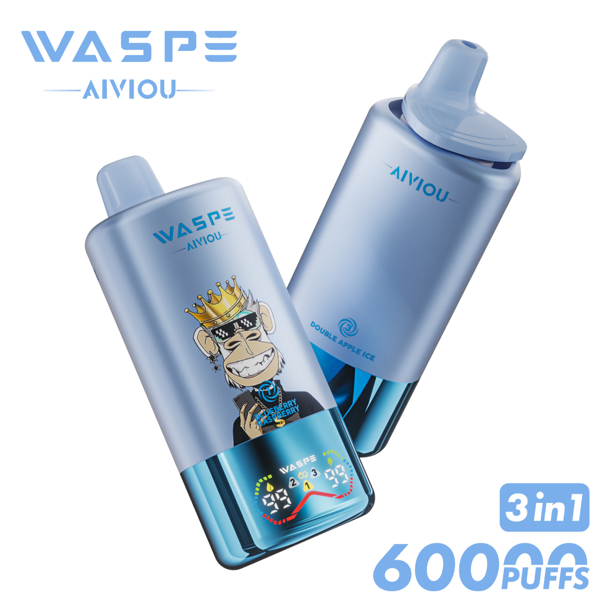 WASPE 60000 60k Puffs 3 in 1 Flavors Newest Original Rechargeable LED Display Disposable Vape - Image 14