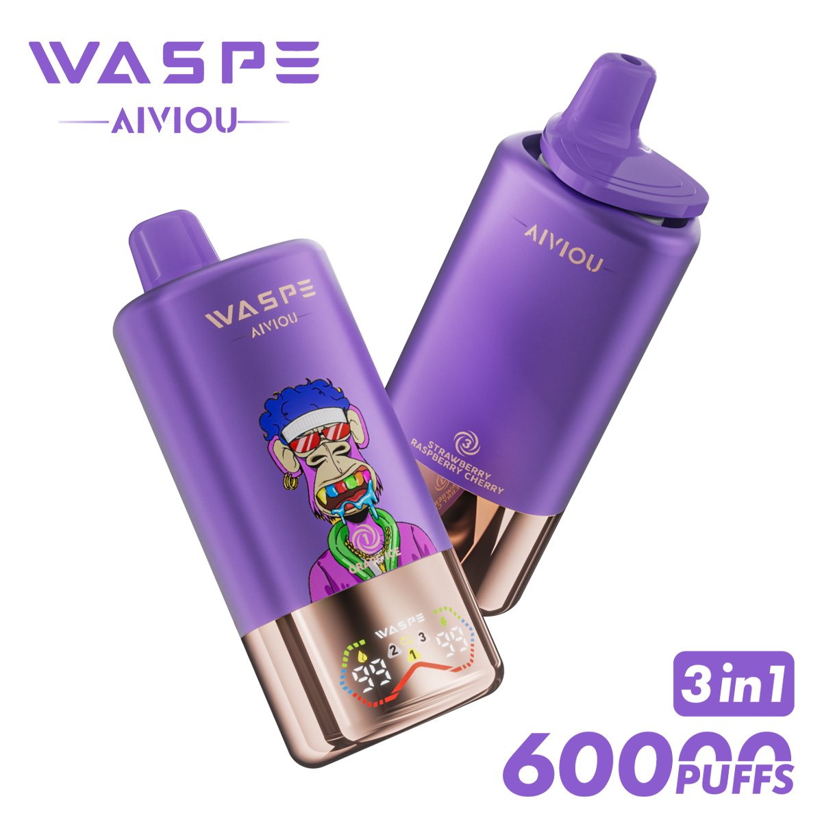 WASPE 60000 60k Puffs 3 in 1 Flavors Newest Original Rechargeable LED Display Disposable Vape - Image 12