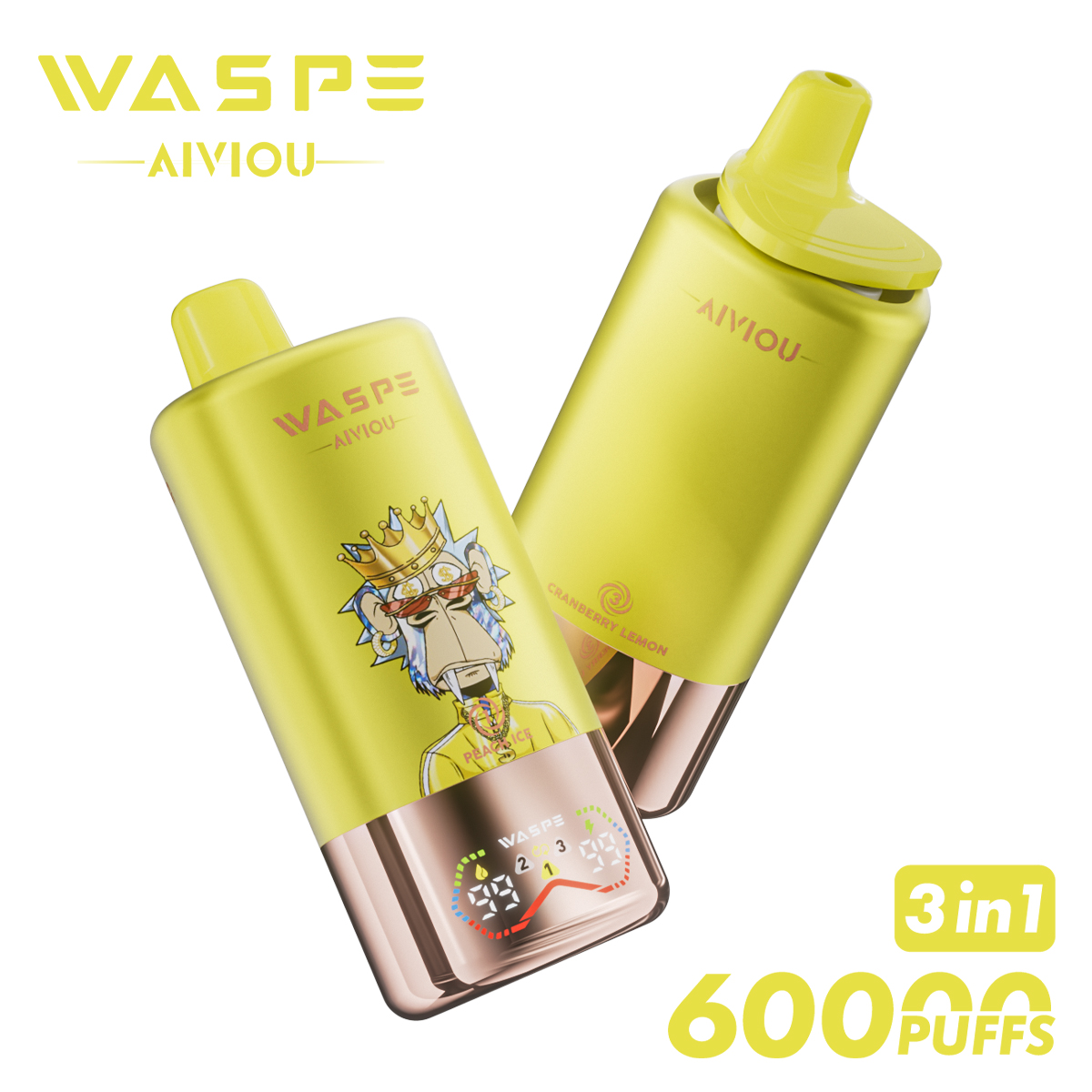 WASPE 60000 60k Puffs 3 in 1 Flavors Newest Original Rechargeable LED Display Disposable Vape - Image 10