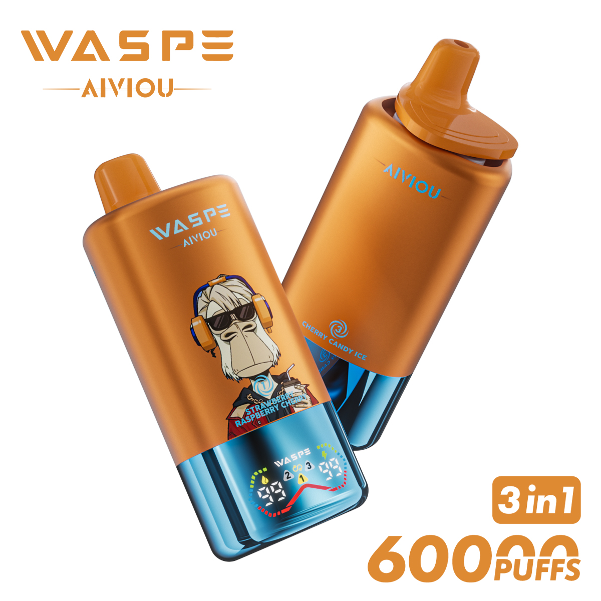WASPE 60000 60k Puffs 3 in 1 Flavors Newest Original Rechargeable LED Display Disposable Vape - Image 7