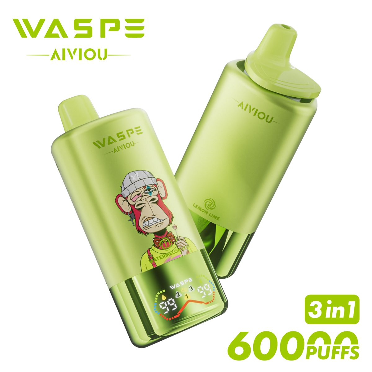 WASPE 60000 60k Puffs 3 in 1 Flavors Newest Original Rechargeable LED Display Disposable Vape - Image 4