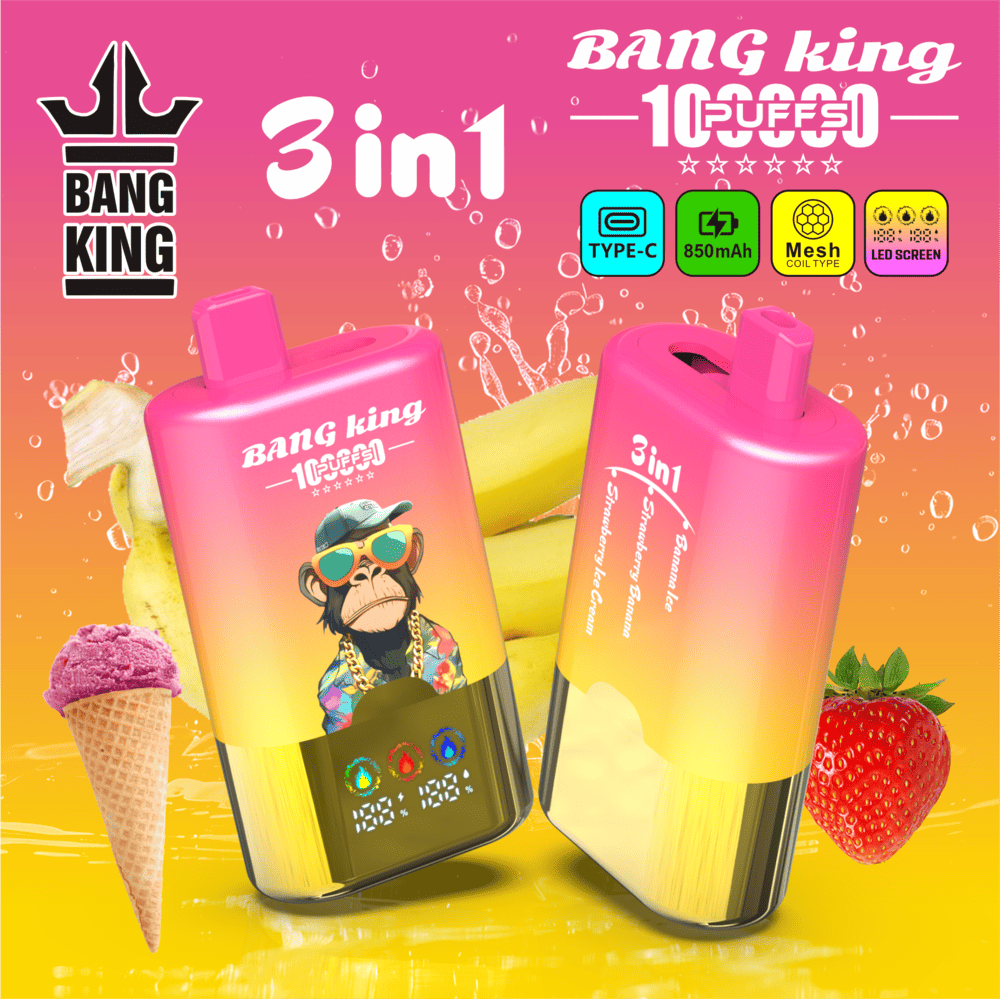 Bang King 100000 100K Puffs 3 In 1 Flavors Original Rechargeable LED Display Disposable Vape - Image 13