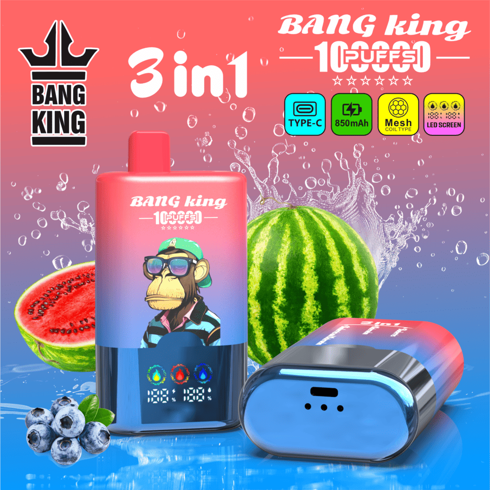 Bang King 100000 100K Puffs 3 In 1 Flavors Original Rechargeable LED Display Disposable Vape - Image 12