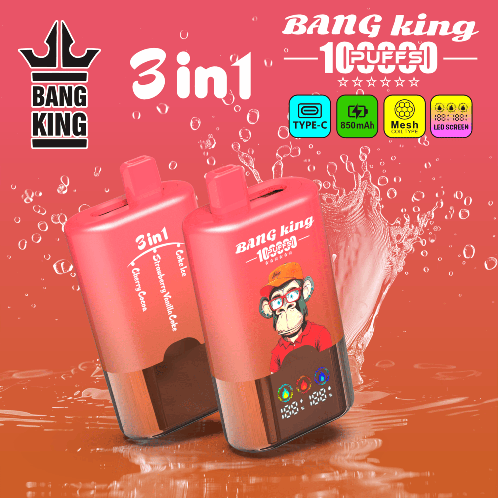 Bang King 100000 100K Puffs 3 In 1 Flavors Original Rechargeable LED Display Disposable Vape - Image 10