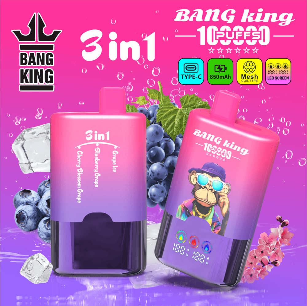 Bang King 100000 100K Puffs 3 In 1 Flavors Original Rechargeable LED Display Disposable Vape - Image 8