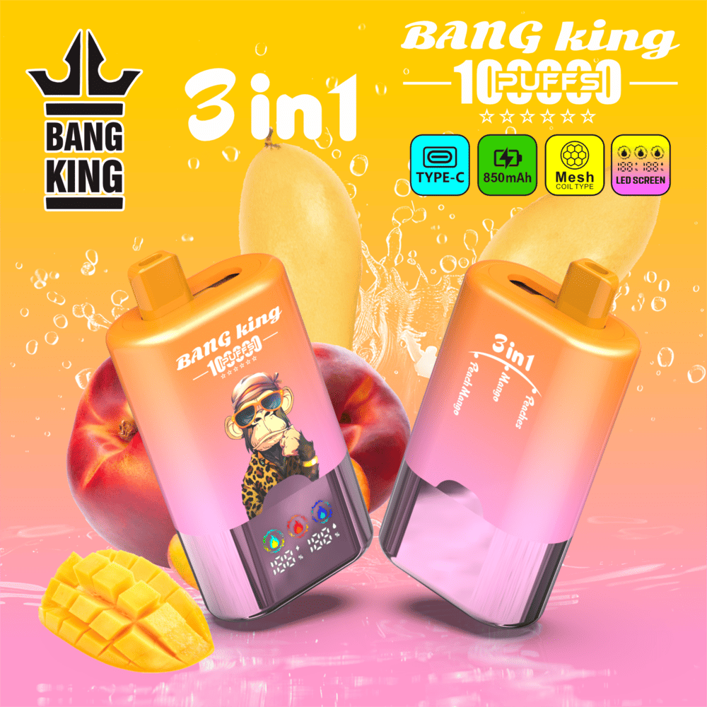 Bang King 100000 100K Puffs 3 In 1 Flavors Original Rechargeable LED Display Disposable Vape - Image 7