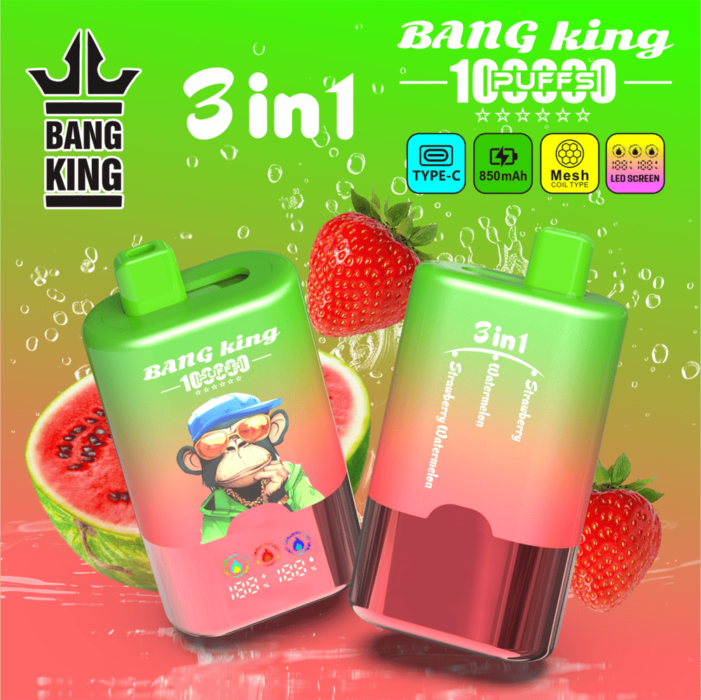 Bang King 100000 100K Puffs 3 In 1 Flavors Original Rechargeable LED Display Disposable Vape - Image 5