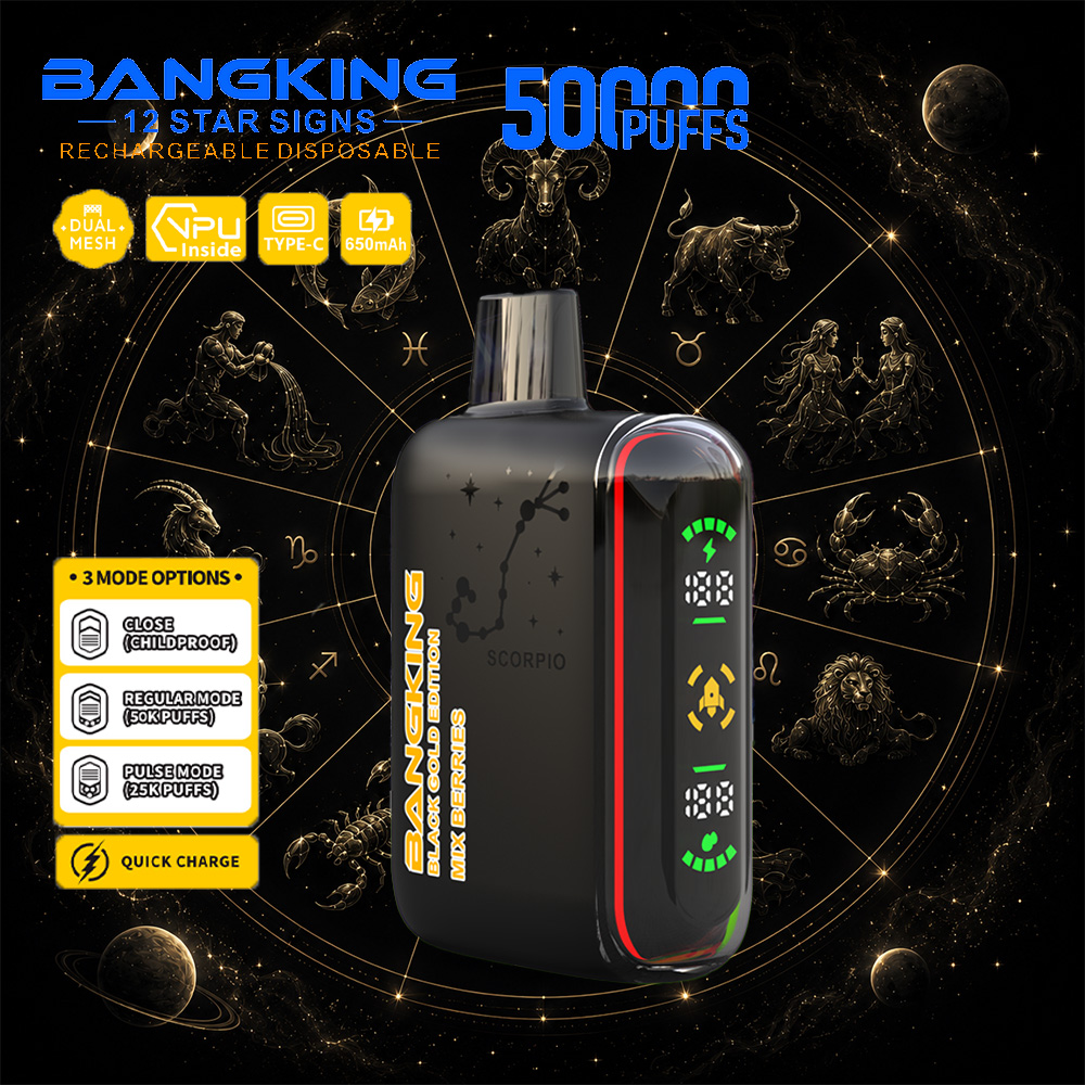 Bang King 12 Star Signs 50K 50000 Puffs Dual Mesh LED Display Disposable Vape - Image 7