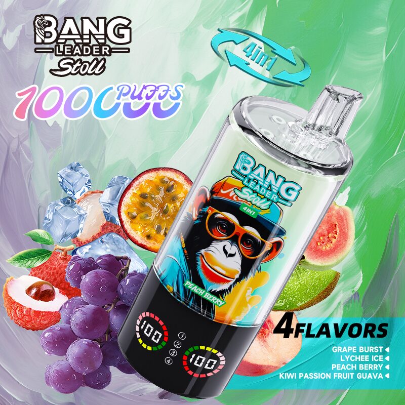 Bang Leader Stoll 100K 100000 Puffs 4 in 1 Flavors & Quad Mesh Coil LED Display Disposable Vape - Image 4