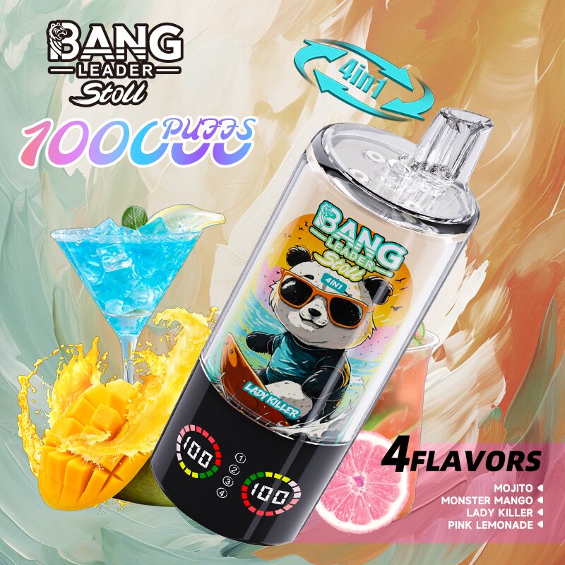 Bang Leader Stoll 100K 100000 Puffs 4 in 1 Flavors & Quad Mesh Coil LED Display Disposable Vape - Image 3