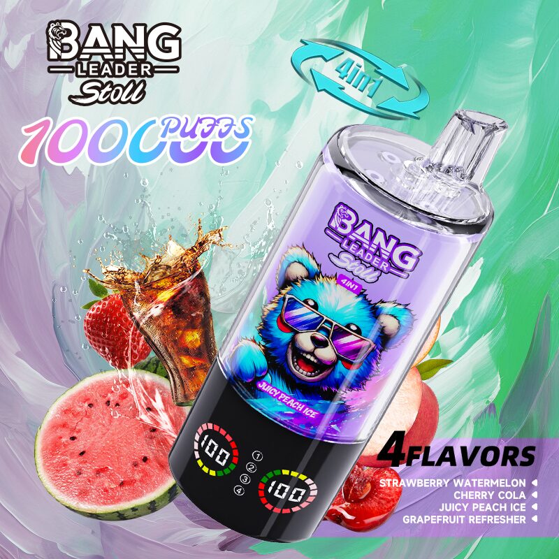 Bang Leader Stoll 100K 100000 Puffs 4 in 1 Flavors & Quad Mesh Coil LED Display Disposable Vape - Image 10