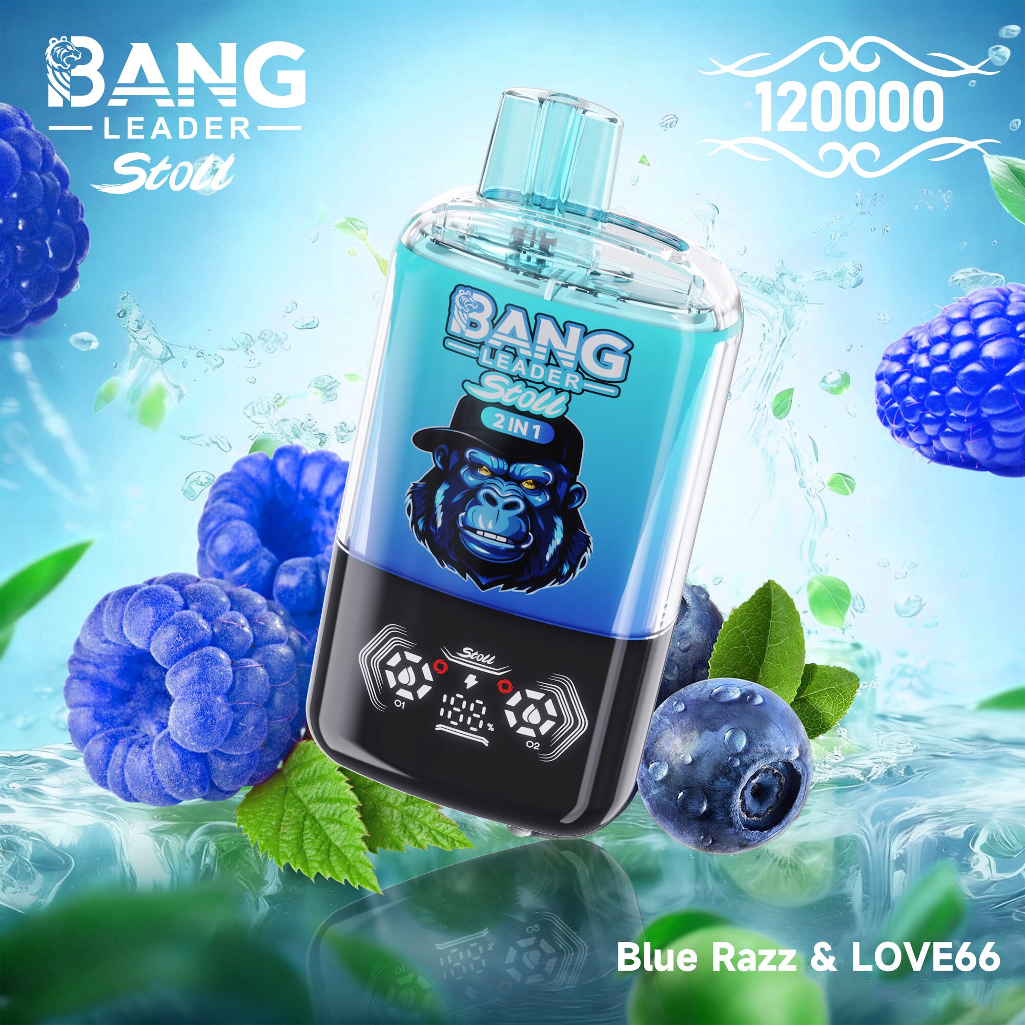 Bang Leader Stoll 120K 120000 Puffs Double Taste&Anti-Leak Design LED Display Disposable Vape - Image 2