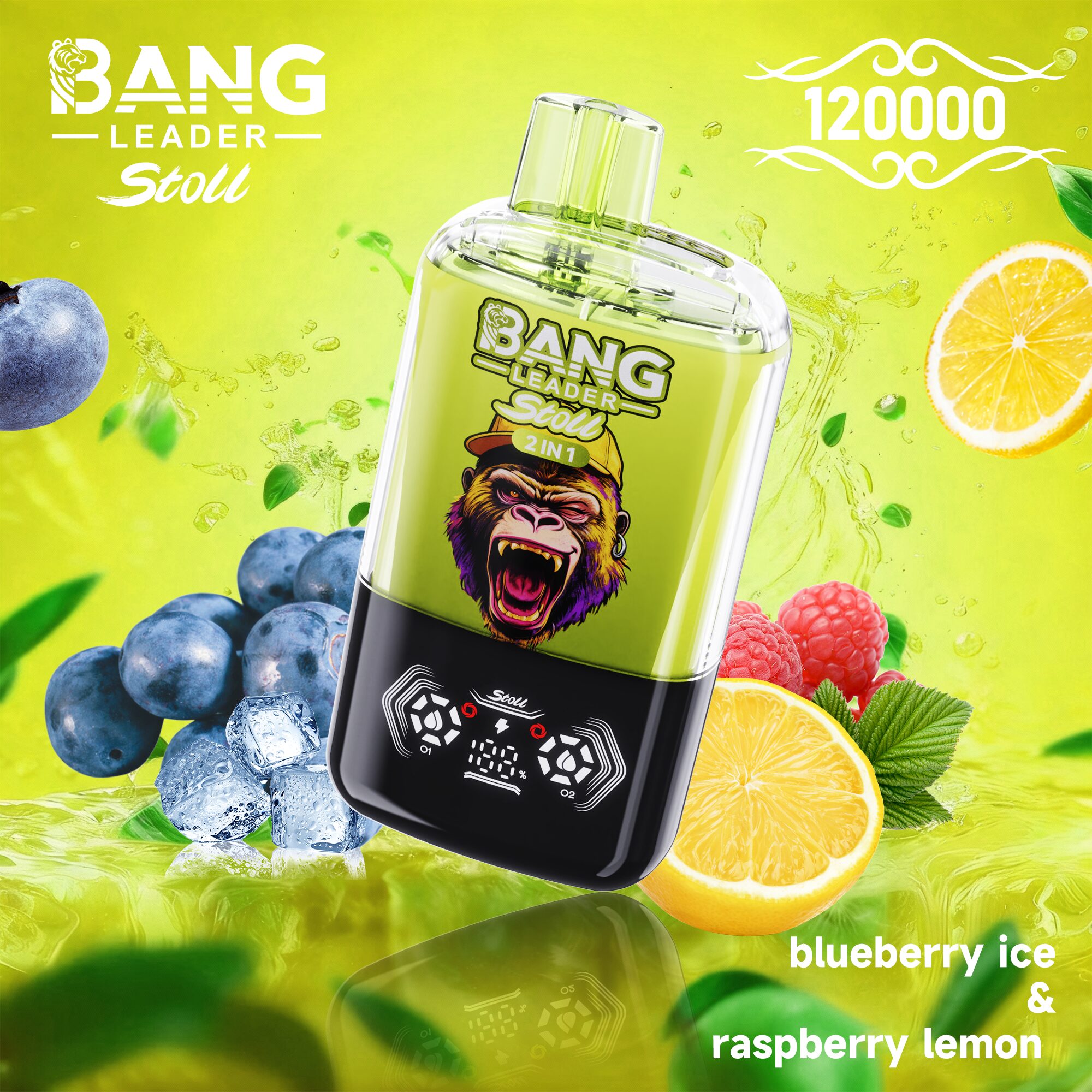 Bang Leader Stoll 120K 120000 Puffs Double Taste&Anti-Leak Design LED Display Disposable Vape - Image 4