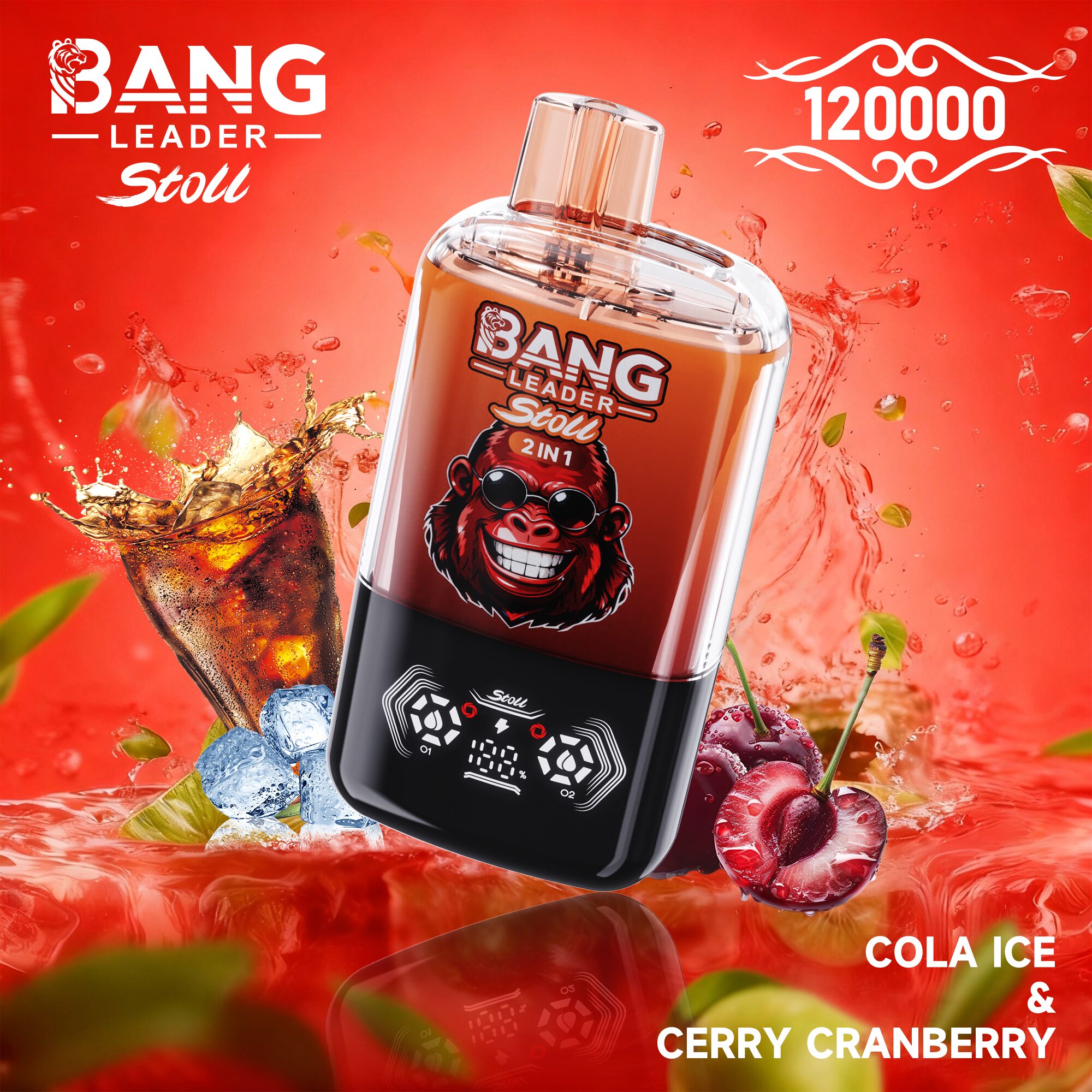 Bang Leader Stoll 120K 120000 Puffs Double Taste&Anti-Leak Design LED Display Disposable Vape - Image 5