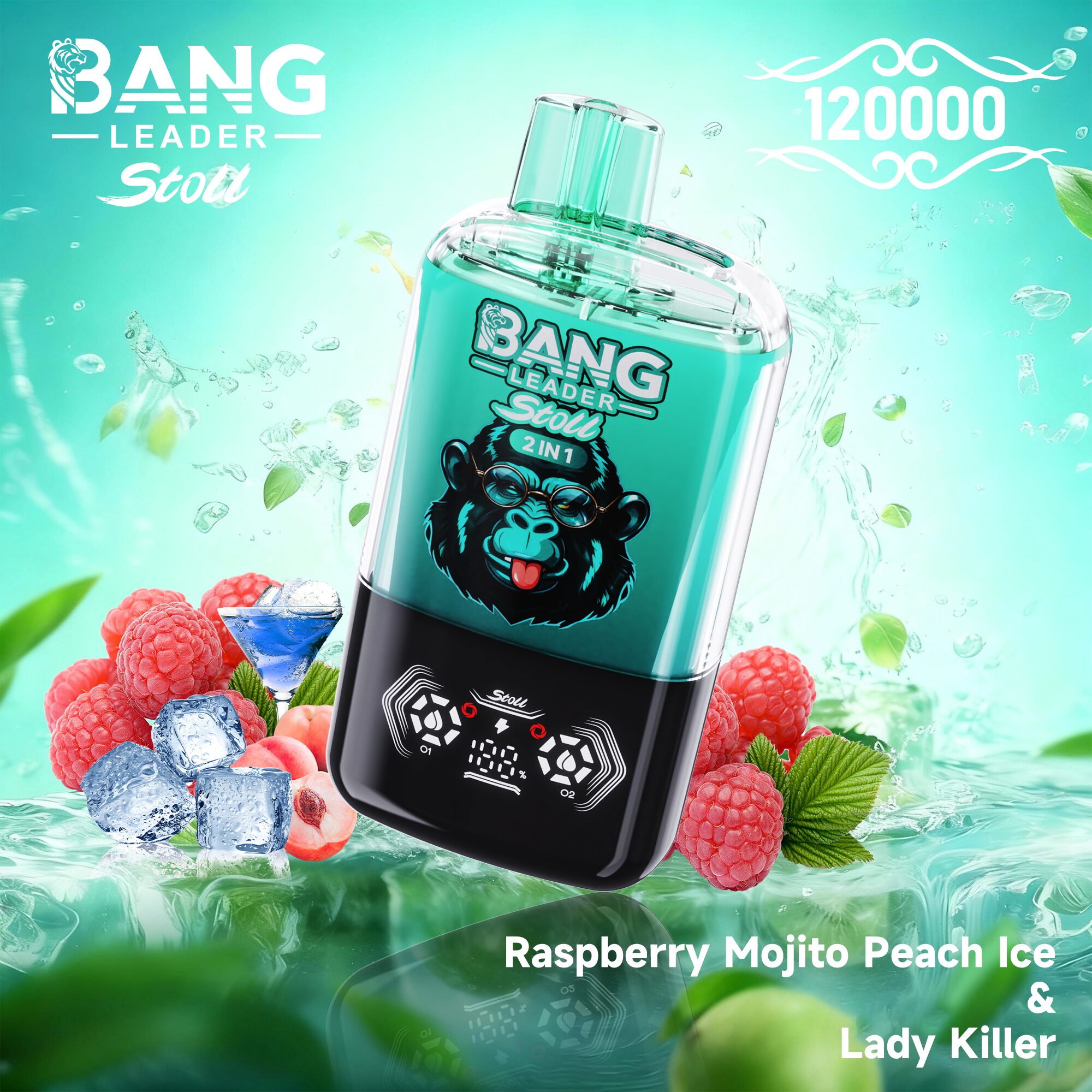 Bang Leader Stoll 120K 120000 Puffs Double Taste&Anti-Leak Design LED Display Disposable Vape - Image 6