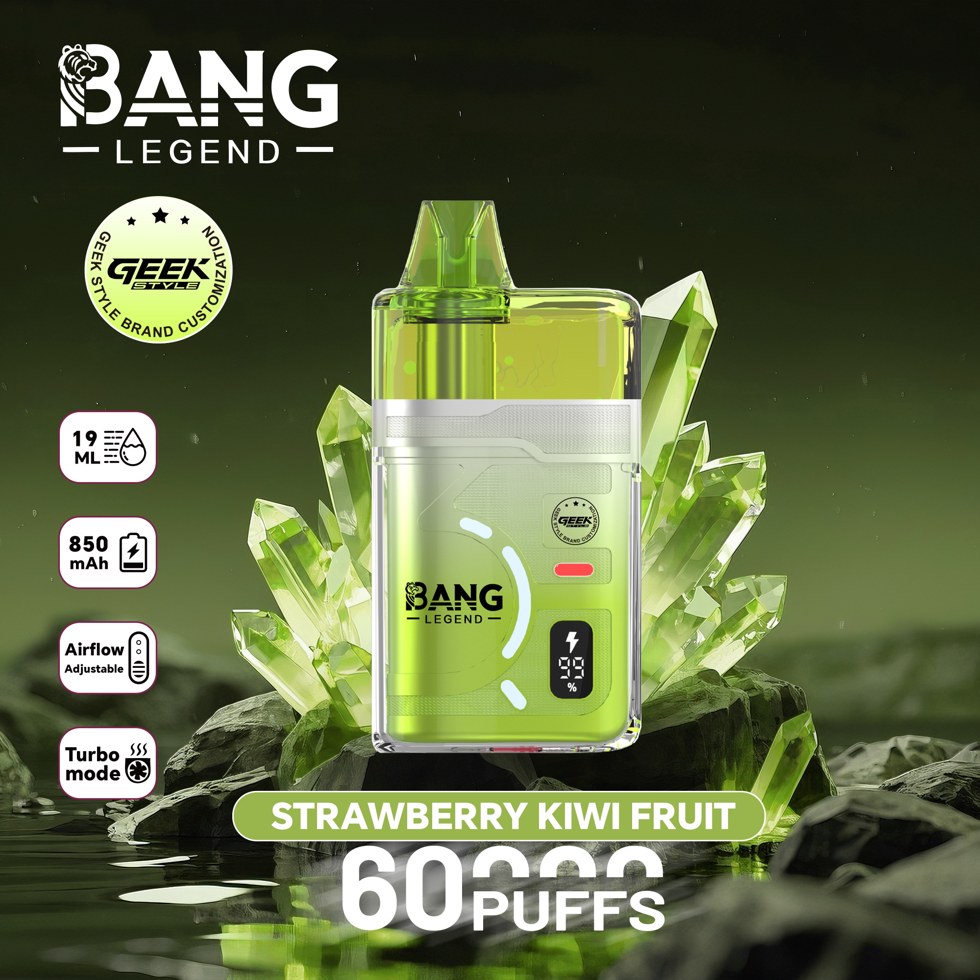Bang Legend Geek 60000 60K Puffs Airflow Adjustable & Turbo Mode Disposable Vape - Image 3