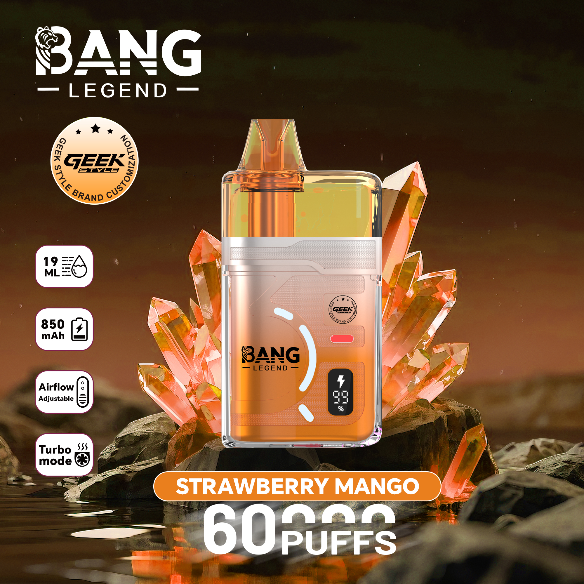 Bang Legend Geek 60000 60K Puffs Airflow Adjustable & Turbo Mode Disposable Vape - Image 2