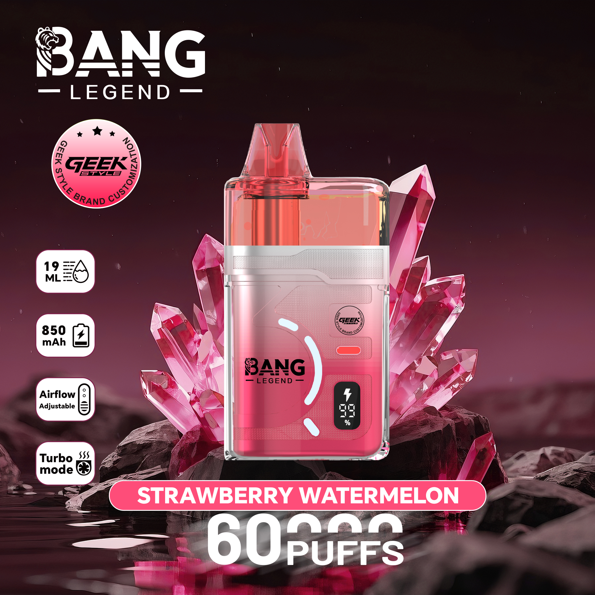 Bang Legend Geek 60000 60K Puffs Airflow Adjustable & Turbo Mode Disposable Vape - Image 4