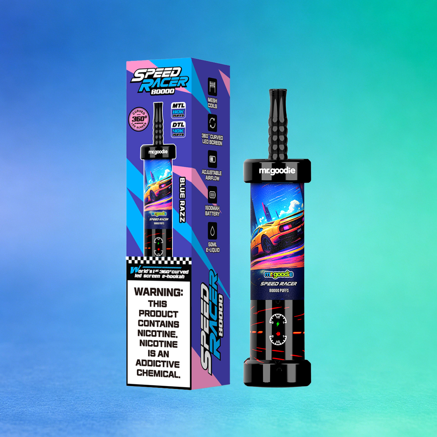 Mr. Goodie Speed Racer 80K 80000 Puffs Disposable Vape Dual Mode Rechargeable LED Display E-Cigarette - Image 11