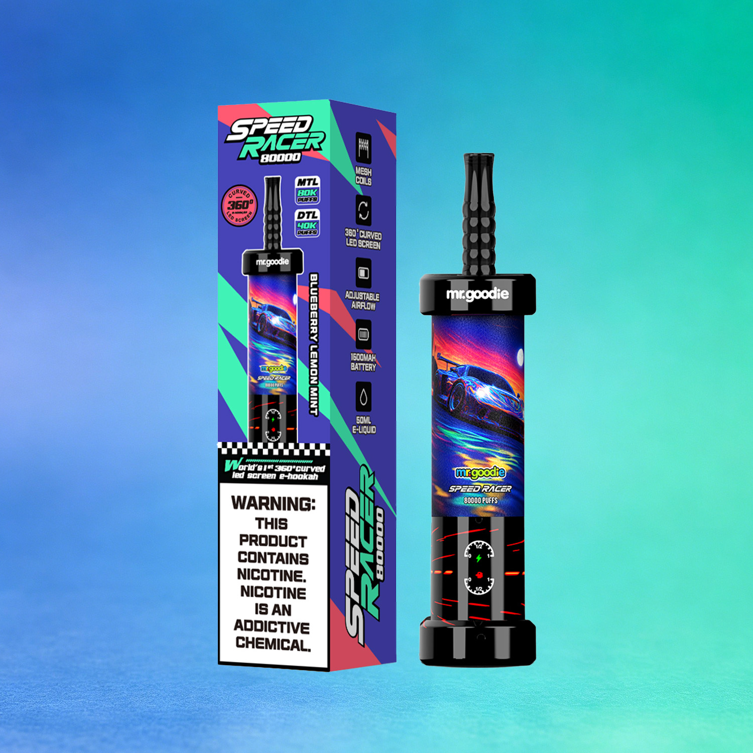 Mr. Goodie Speed Racer 80K 80000 Puffs Disposable Vape Dual Mode Rechargeable LED Display E-Cigarette - Image 10