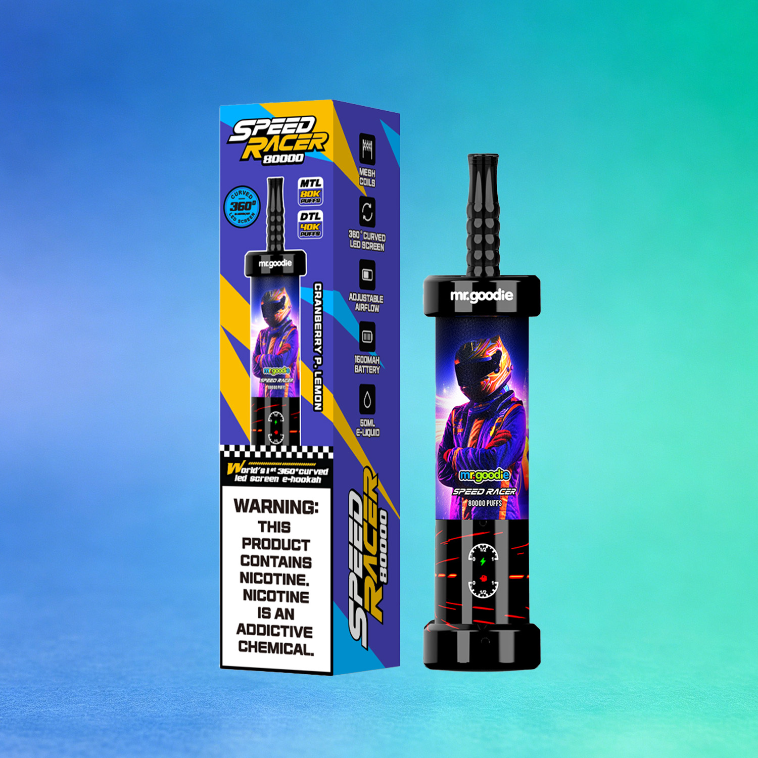 Mr. Goodie Speed Racer 80K 80000 Puffs Disposable Vape Dual Mode Rechargeable LED Display E-Cigarette - Image 8