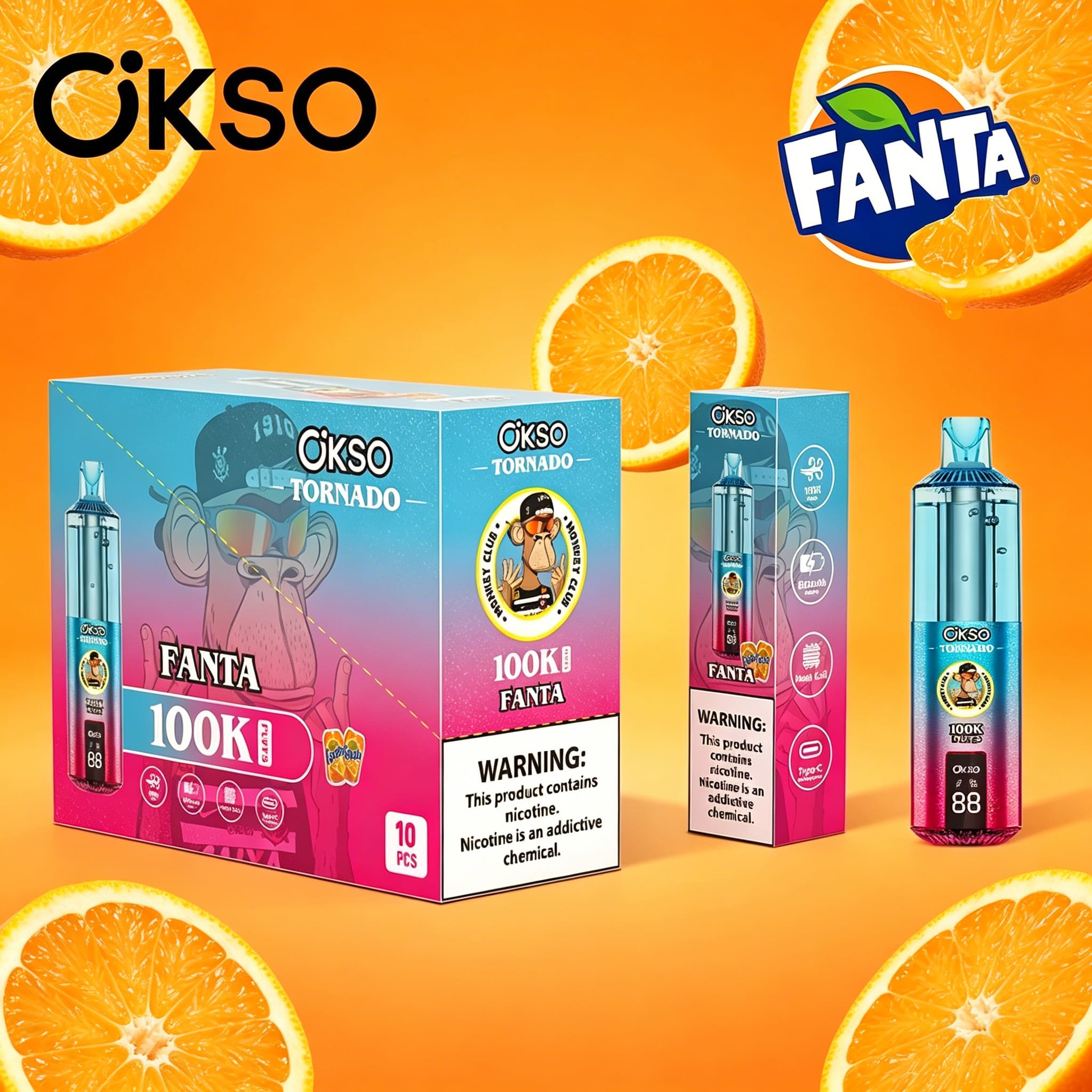 OKSO Tornado 100K 100000 Puffs RGB LED Rechargeable Original Visual Oil Vape - Image 4