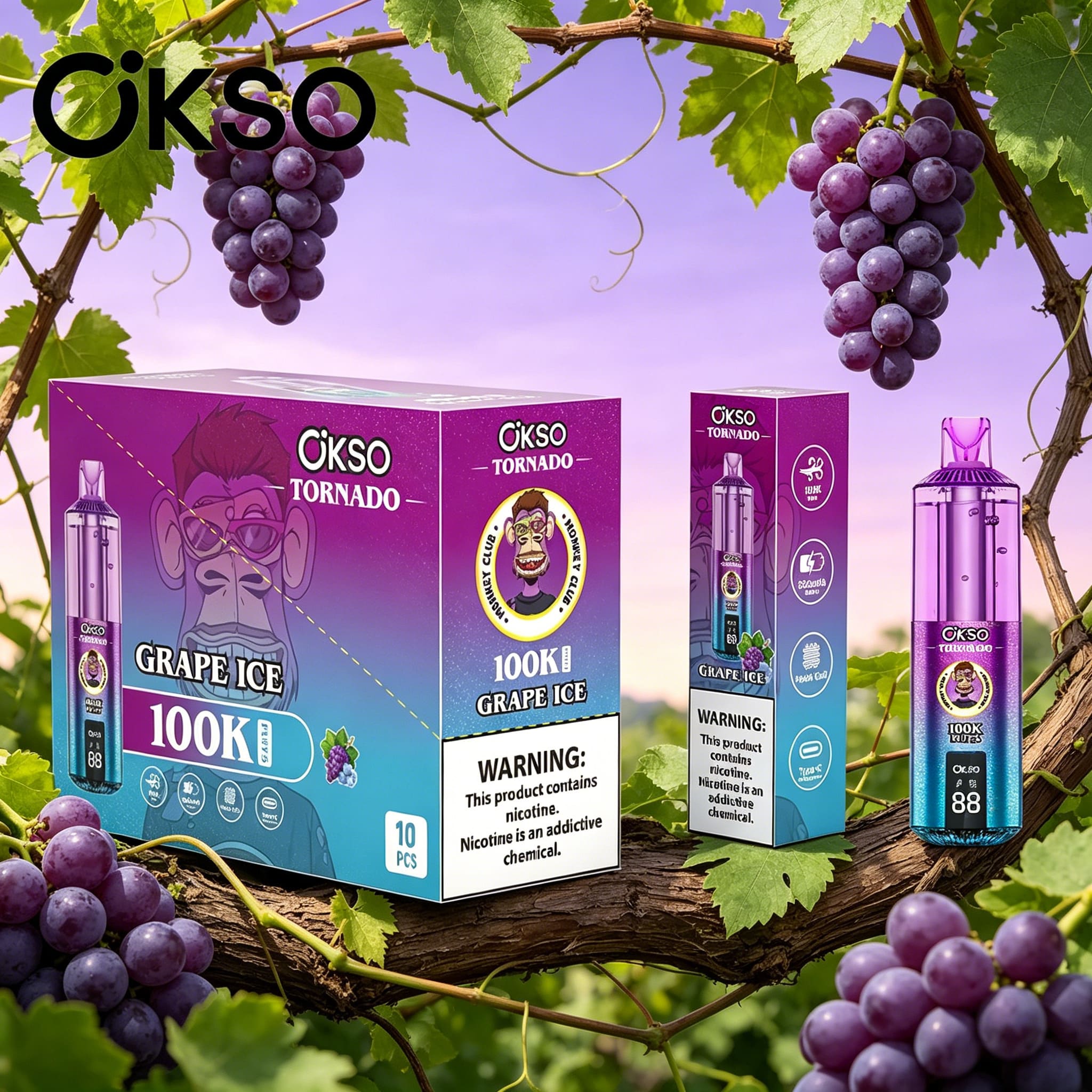 OKSO Tornado 100K 100000 Puffs RGB LED Rechargeable Original Visual Oil Vape - Image 5