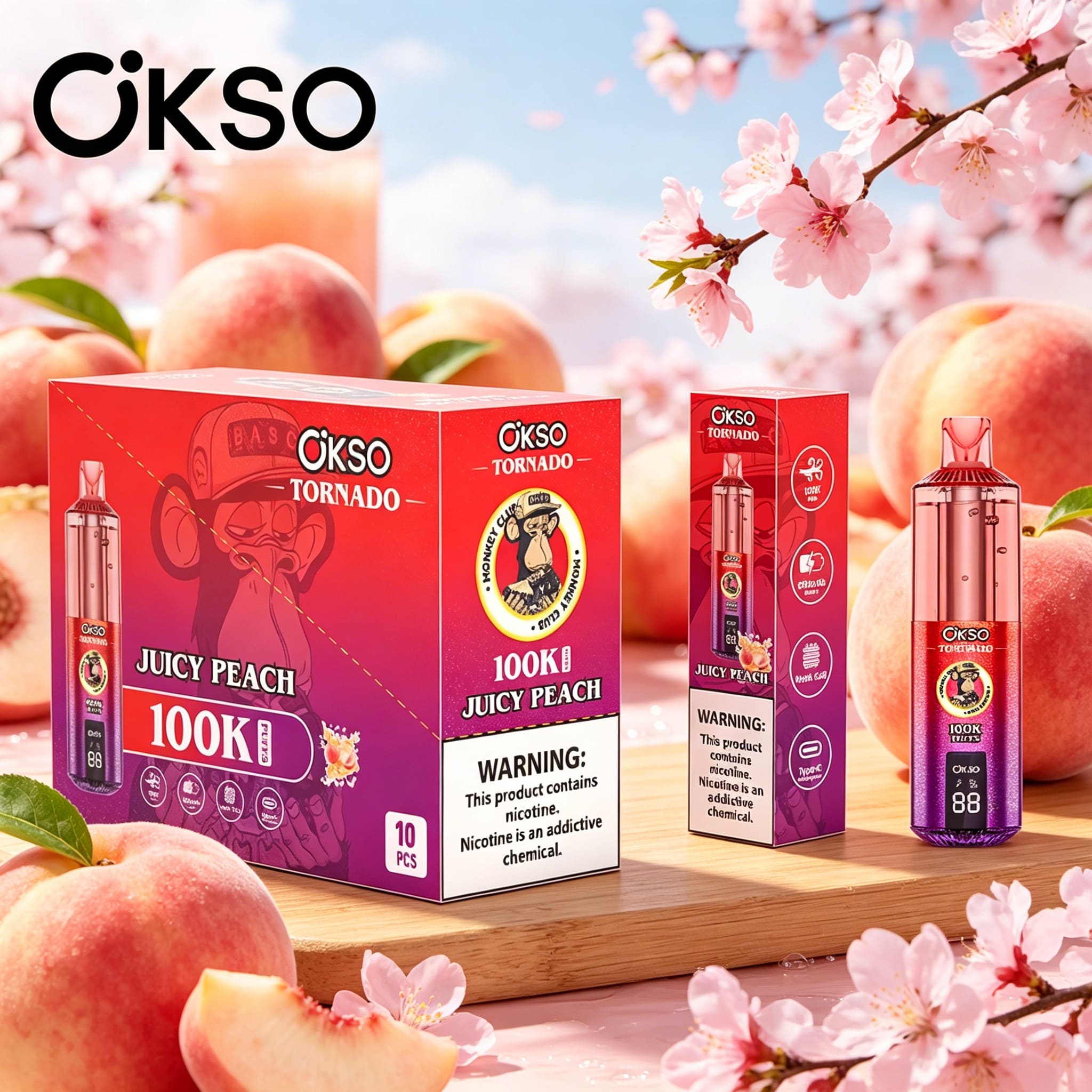 OKSO Tornado 100K 100000 Puffs RGB LED Rechargeable Original Visual Oil Vape - Image 6