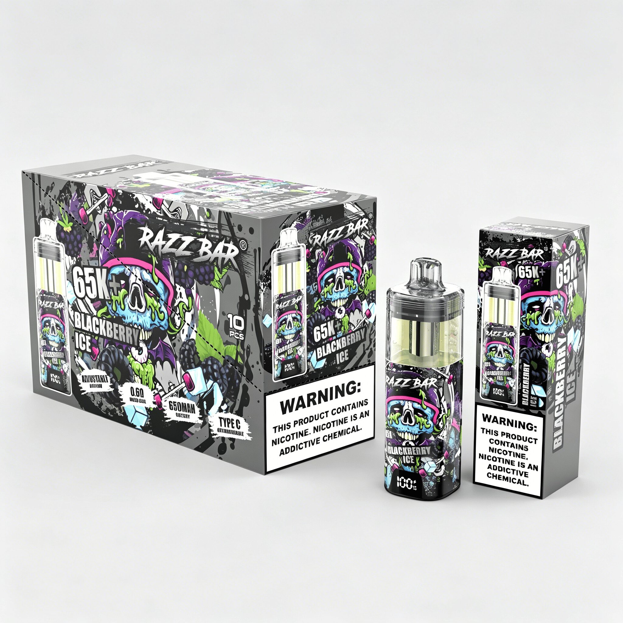 Razz Bar 65000 65K+ Puffs Disposable Vape | High Capacity Rechargeable Vape with Adjustable Airflow - Image 17