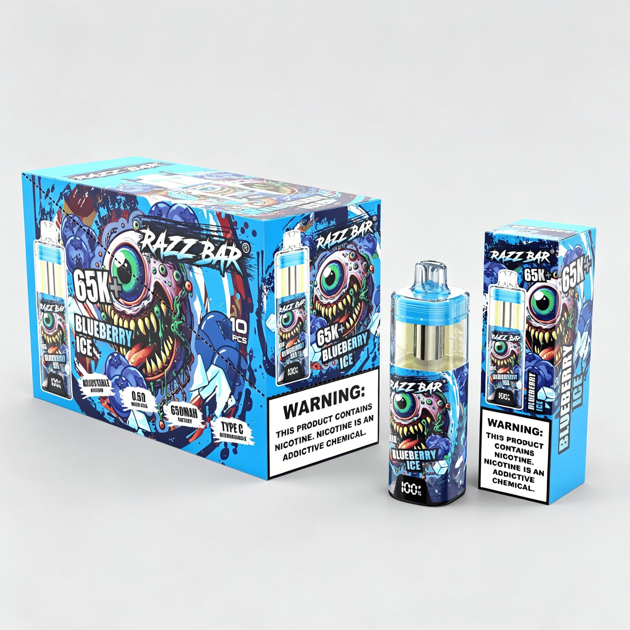 Razz Bar 65000 65K+ Puffs Disposable Vape | High Capacity Rechargeable Vape with Adjustable Airflow - Image 15