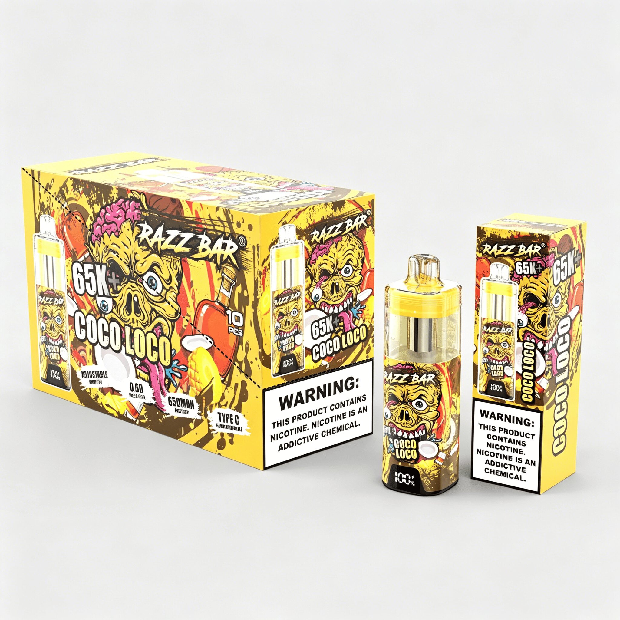 Razz Bar 65000 65K+ Puffs Disposable Vape | High Capacity Rechargeable Vape with Adjustable Airflow - Image 13
