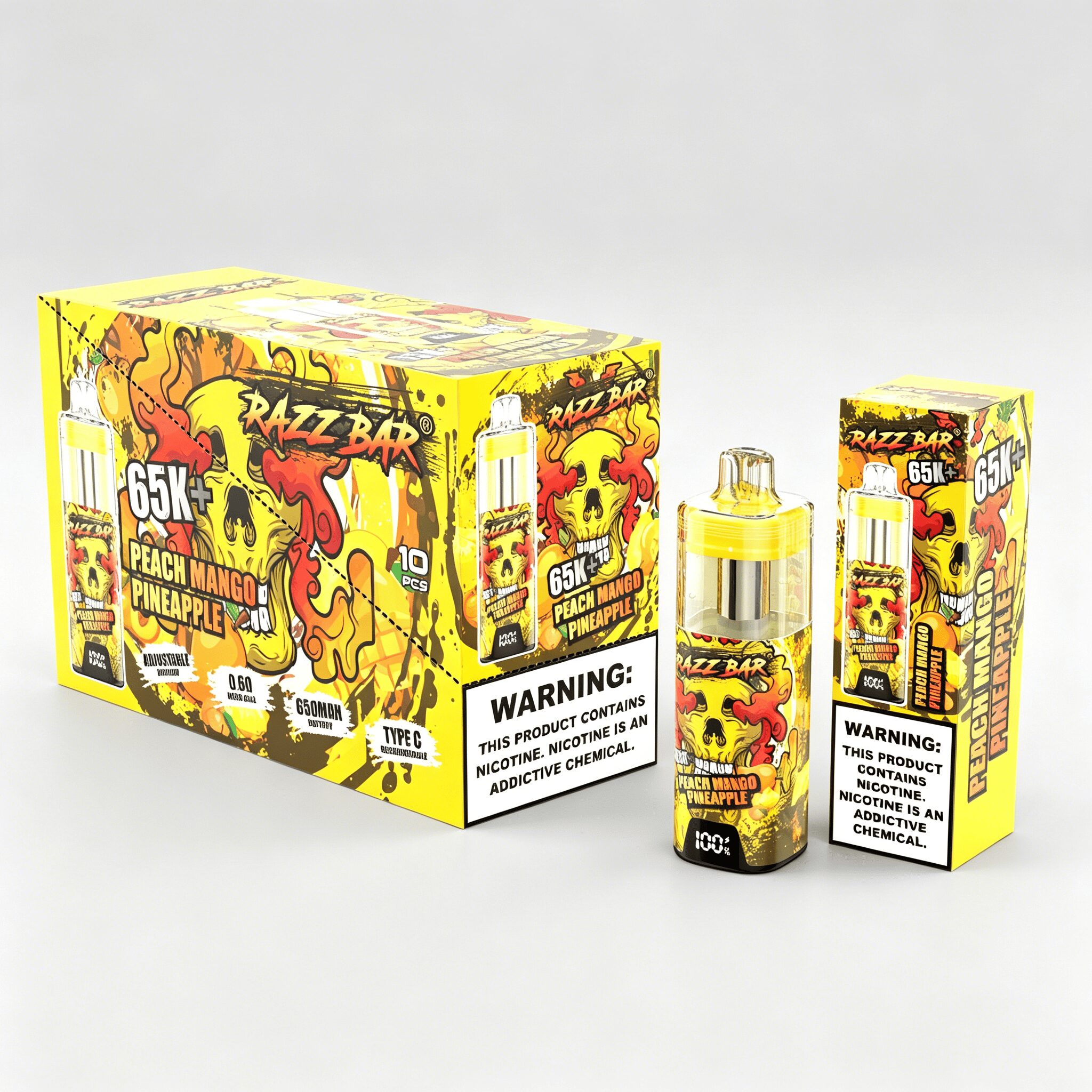 Razz Bar 65000 65K+ Puffs Disposable Vape | High Capacity Rechargeable Vape with Adjustable Airflow - Image 10