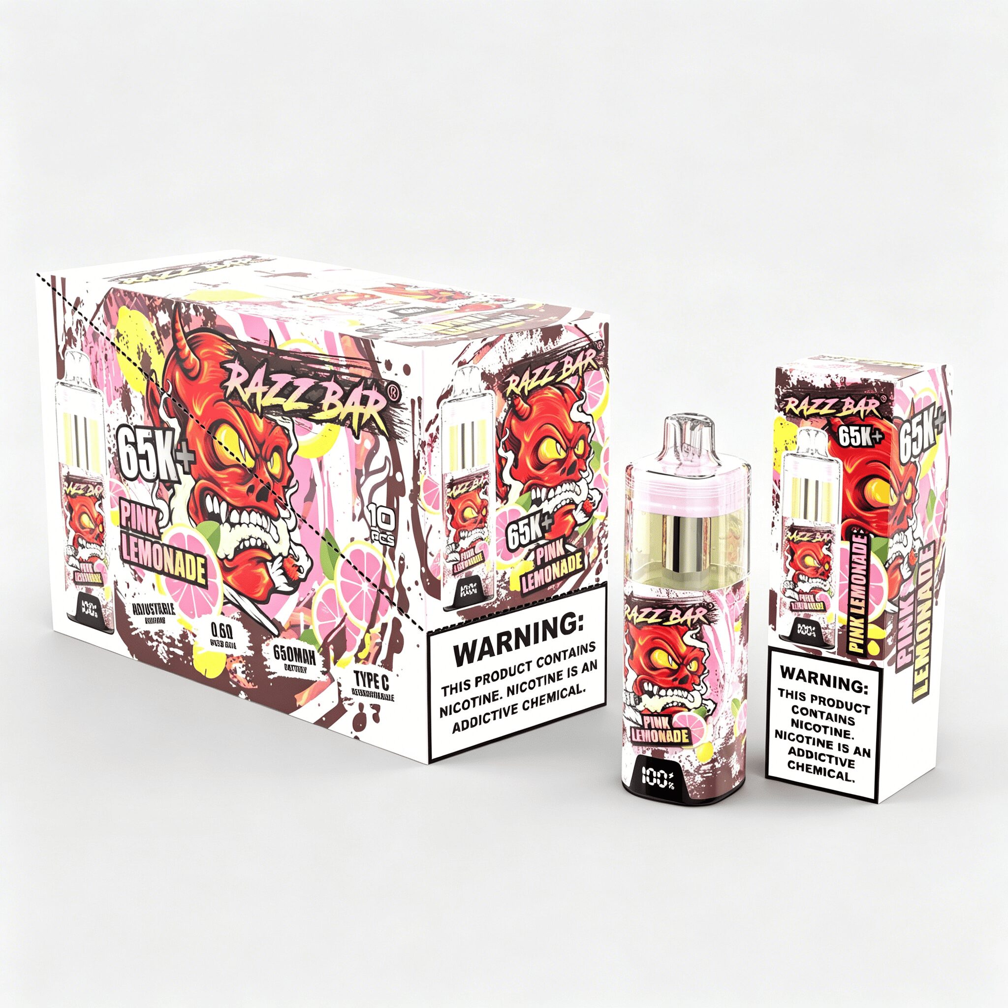 Razz Bar 65000 65K+ Puffs Disposable Vape | High Capacity Rechargeable Vape with Adjustable Airflow - Image 9