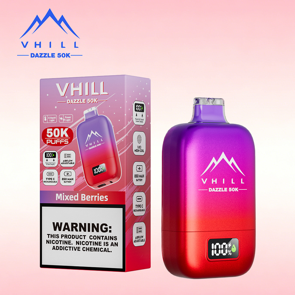 VHILL DAZZLE 50000 50K Puffs Airflow Ajustable Rechargeable LED Display Disposable Vape EU Warehouse - Image 6
